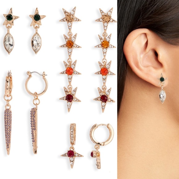 Open Edit, Stars, set of 7 pairs of earrings (for pierced ears) - Picture 2 of 3